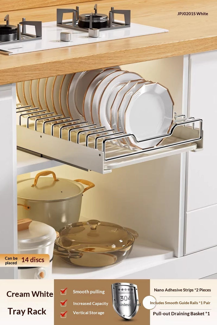 Transform Your Kitchen with Our Stainless Steel Pull-Out Dish Rack Organizer