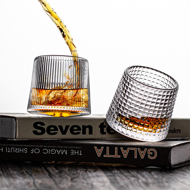 Rotating Crystal Glass For Smooth Swirling And Elegant Serving
