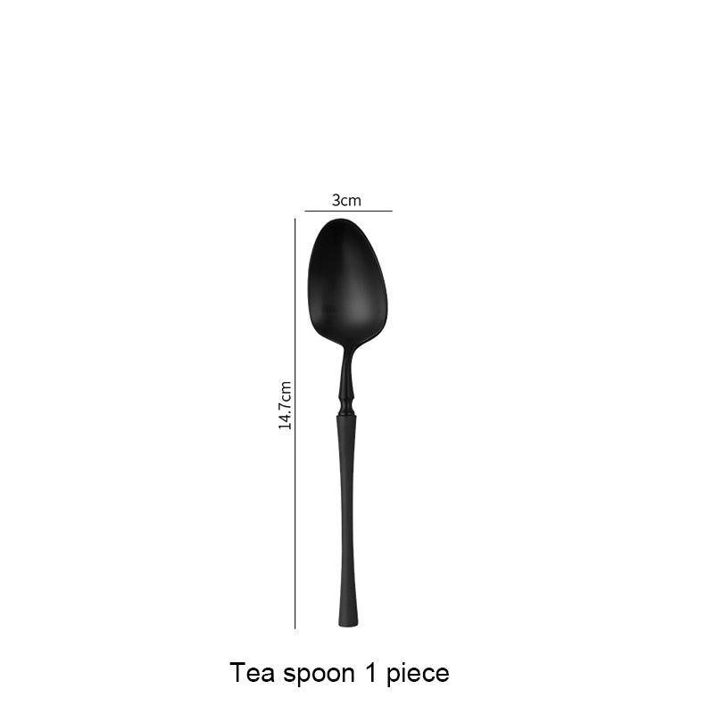 Matte Black Stainless Steel Luxury Cutlery Set With Flatware