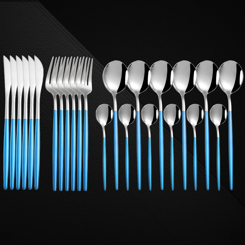 Stainless Steel 24-Piece Spoon And Fork Cutlery Set