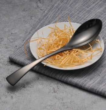 4-Piece Black Stainless Steel Cutlery Set Mirror Polished Dinnerware