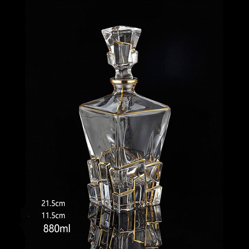 Two Piece Gold Crystal Glass Set Elegant Drinkware Design