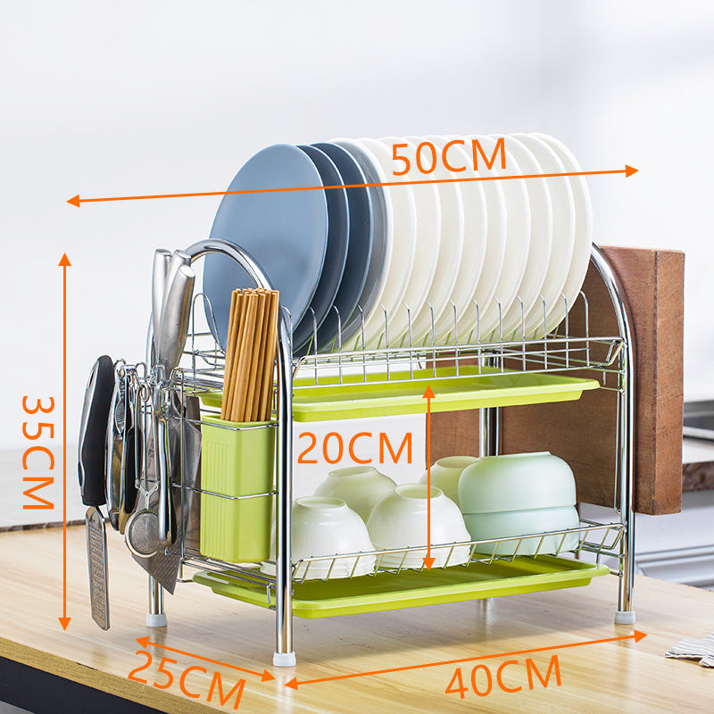 Multi-Layer Floor Dish Rack Kitchen Countertop Storage Organizer