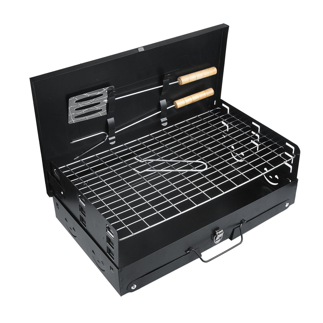 Portable Folding Charcoal Grill Outdoor Barbecue Grill Gift Set