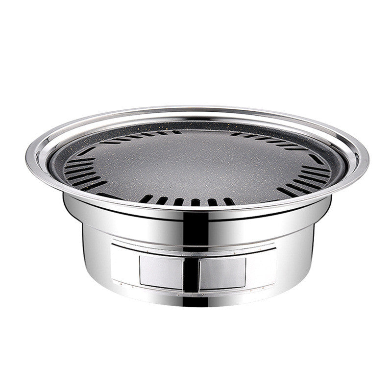 Stainless Steel Charcoal BBQ Grill Nonstick Portable Outdoor Round Grill