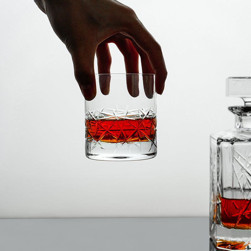 Handmade Crystal Glass Cup With Car Engraved Design