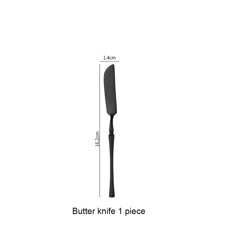 Matte Black Stainless Steel Luxury Cutlery Set With Flatware