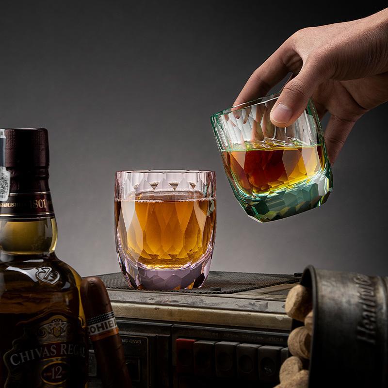 Handmade Crystal Glass Cup Elegant Whiskey Drinking Tumbler