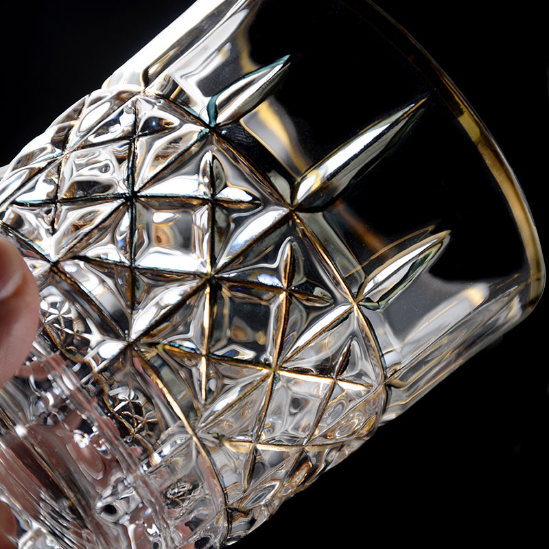 Two Piece Gold Crystal Glass Set Elegant Drinkware Design