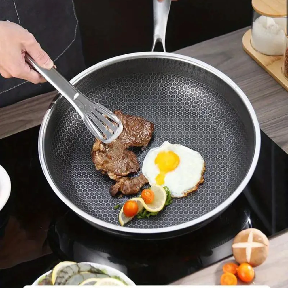 Honeycomb Nonstick Wok Frying Pan For Induction Cooktops