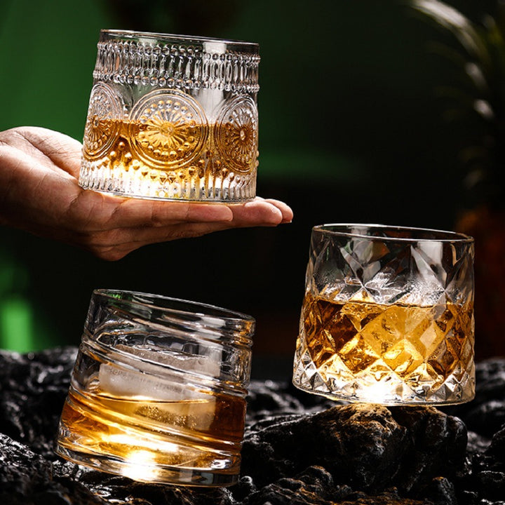 Rotating Crystal Glass For Smooth Swirling And Elegant Serving