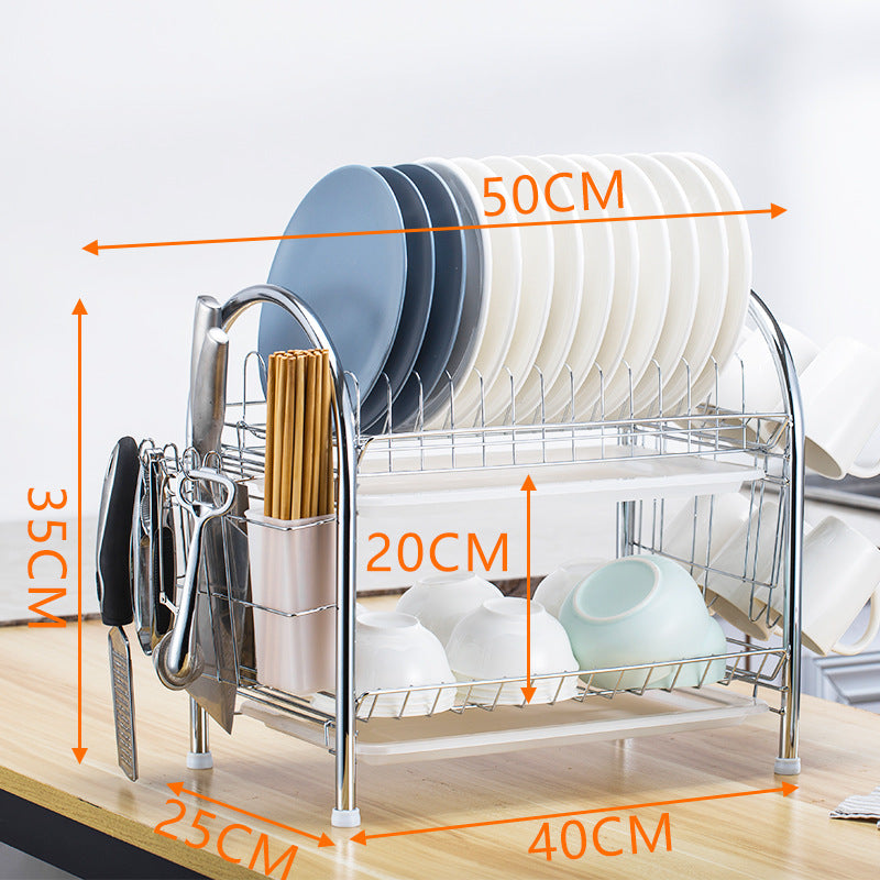 Multi-Layer Floor Dish Rack Kitchen Countertop Storage Organizer