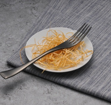 4-Piece Black Stainless Steel Cutlery Set Mirror Polished Dinnerware