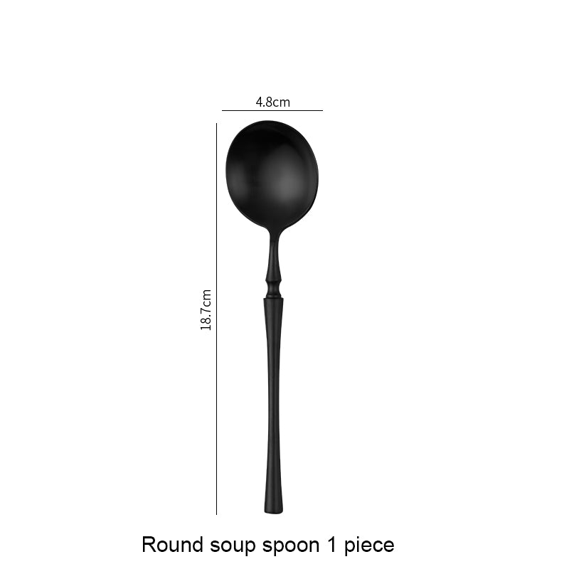 Matte Black Stainless Steel Luxury Cutlery Set With Flatware