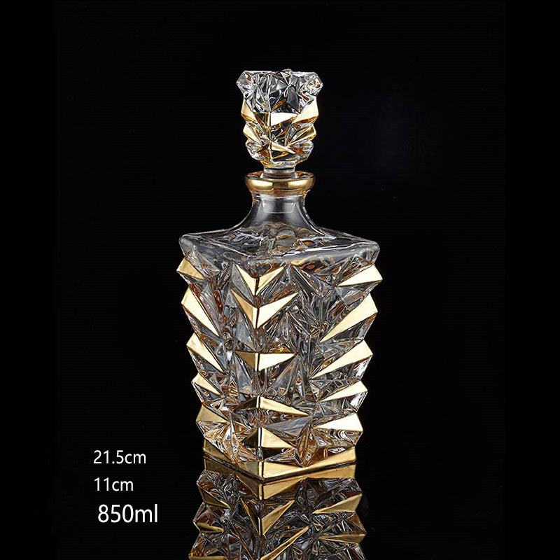 Two Piece Gold Crystal Glass Set Elegant Drinkware Design