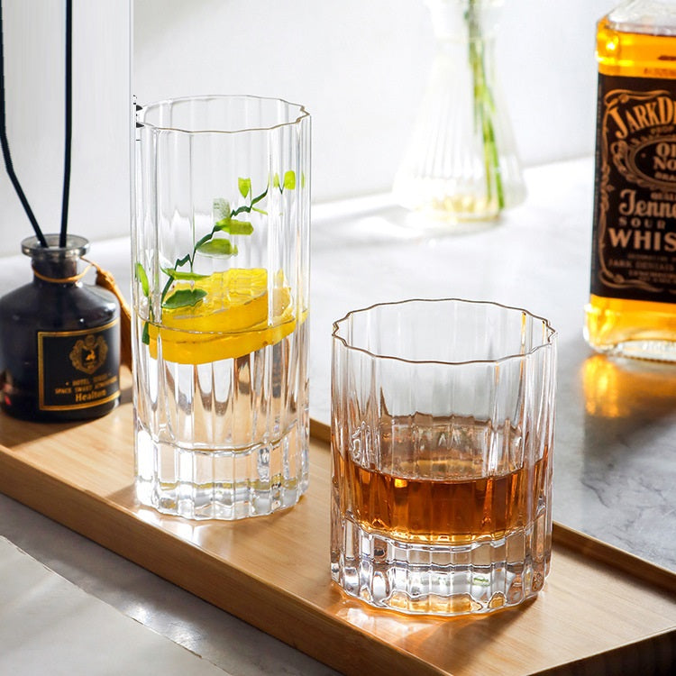 Luxury Crystal Glass With Thick Base Elegant Lace Design