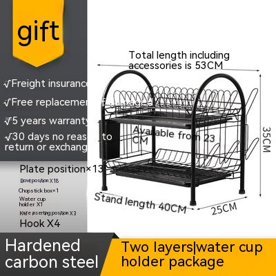 Multi-Layer Floor Dish Rack Kitchen Countertop Storage Organizer
