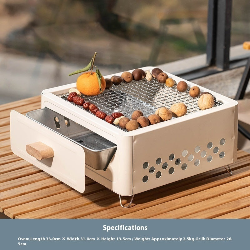 Square Charcoal Barbecue Grill Outdoor Oven For Courtyard Use