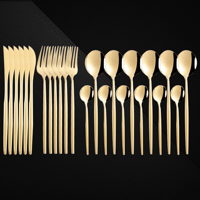 Stainless Steel 24-Piece Spoon And Fork Cutlery Set