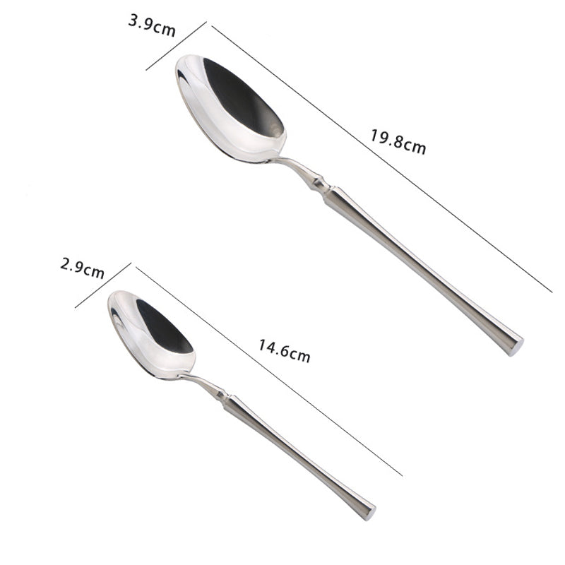 Stainless Steel Western Steak Knife, Fork, and Spoon Set