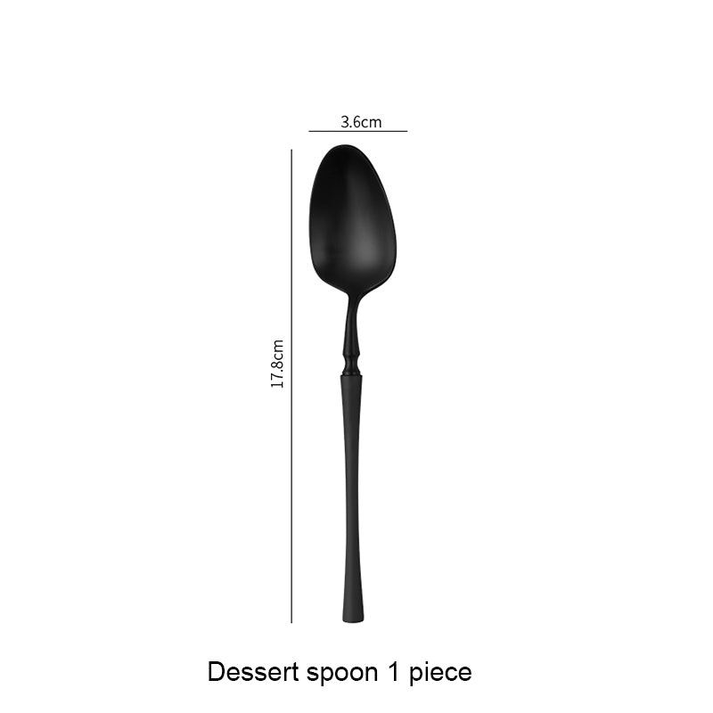 Matte Black Stainless Steel Luxury Cutlery Set With Flatware