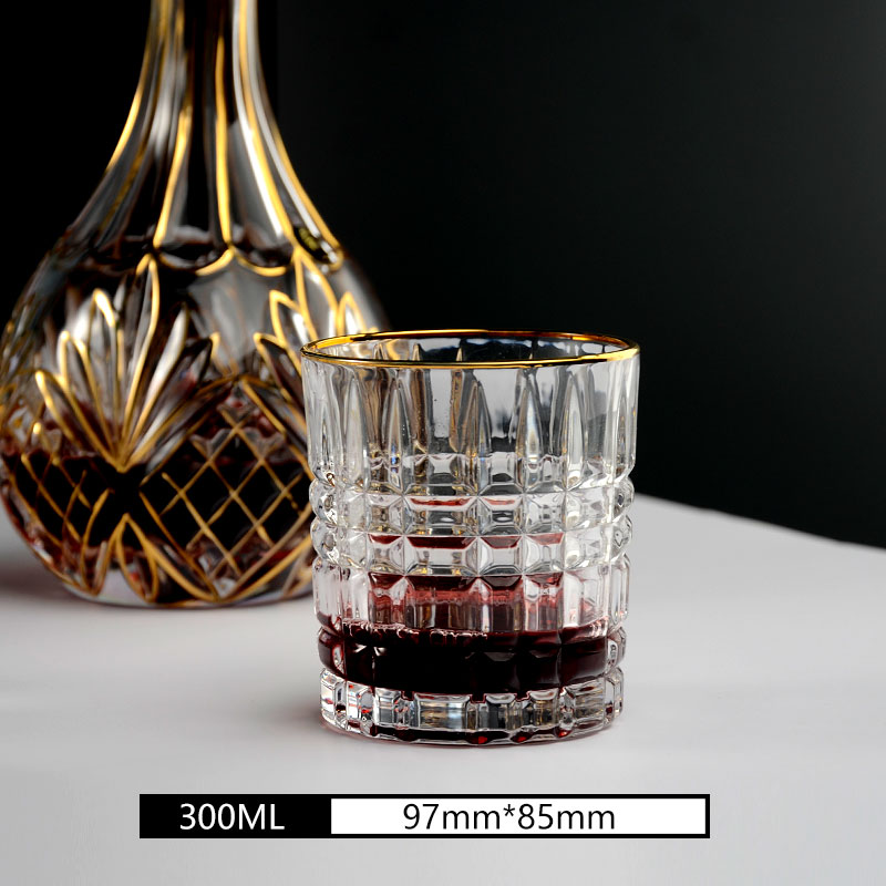 Two Piece Gold Crystal Glass Set Elegant Drinkware Design