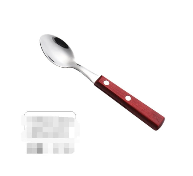 304 Stainless Steel Cutlery Set With Natural Wood Handles