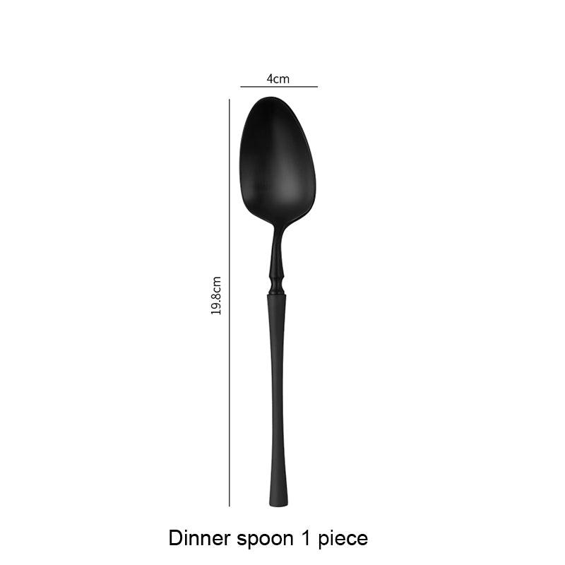 Matte Black Stainless Steel Luxury Cutlery Set With Flatware