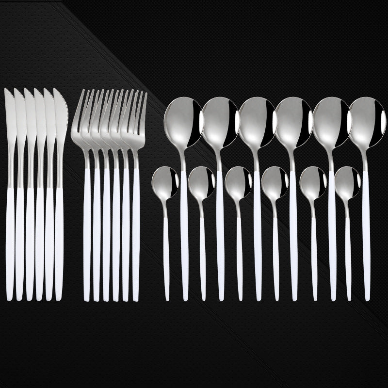 Stainless Steel 24-Piece Spoon And Fork Cutlery Set