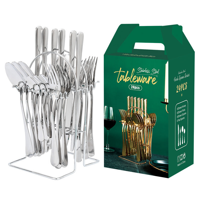 Gold Stainless Steel Dinnerware Set With Knife, Fork, Spoon