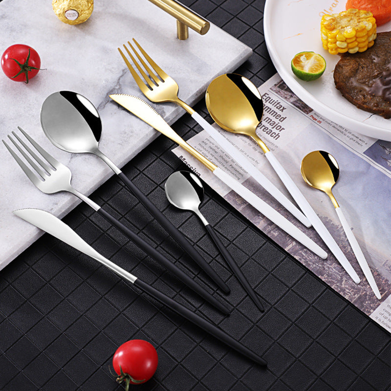 Stainless Steel 24-Piece Spoon And Fork Cutlery Set