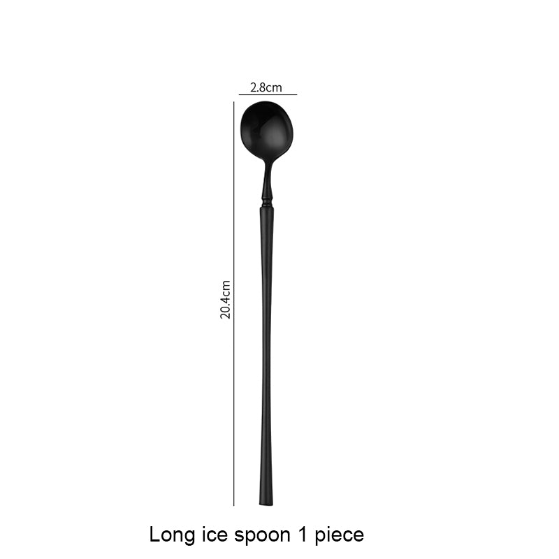 Matte Black Stainless Steel Luxury Cutlery Set With Flatware