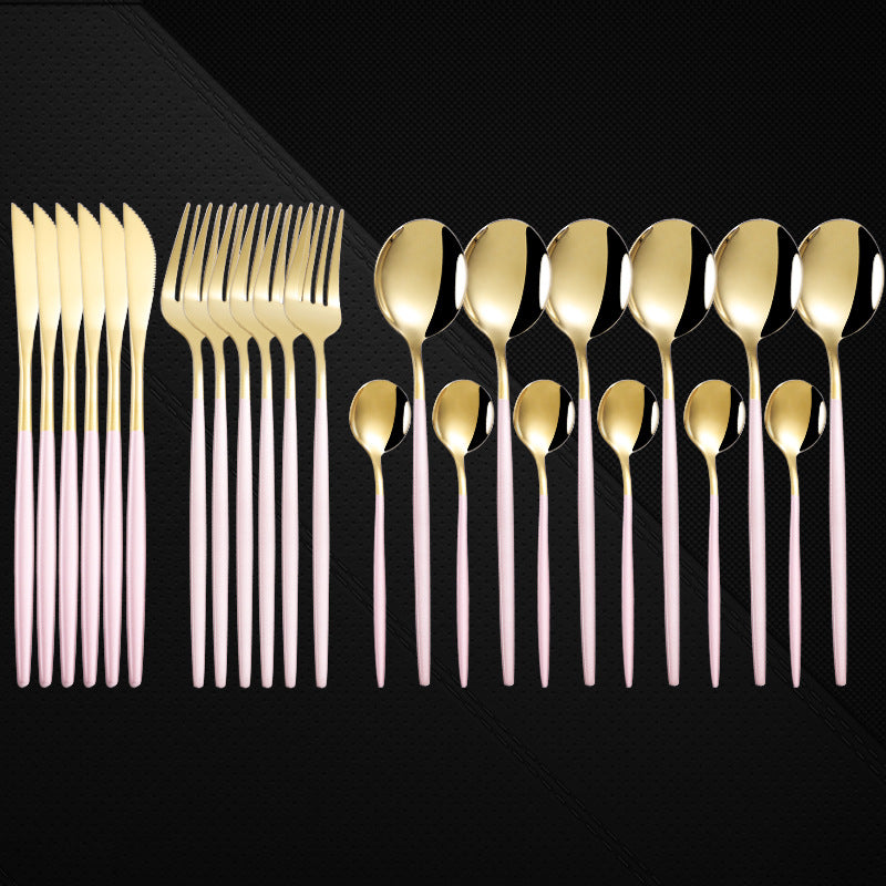 Stainless Steel 24-Piece Spoon And Fork Cutlery Set