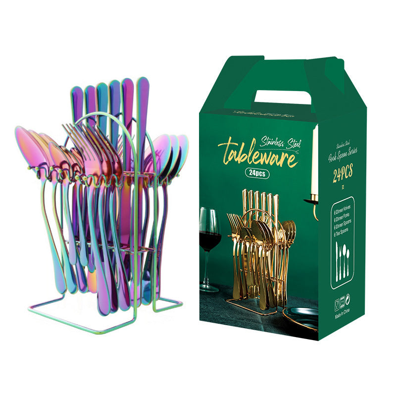 Gold Stainless Steel Dinnerware Set With Knife, Fork, Spoon