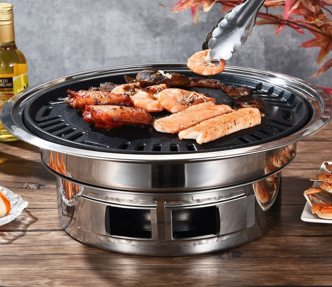 Stainless Steel Charcoal Barbecue Grill Korean Style For Home And Commercial Use