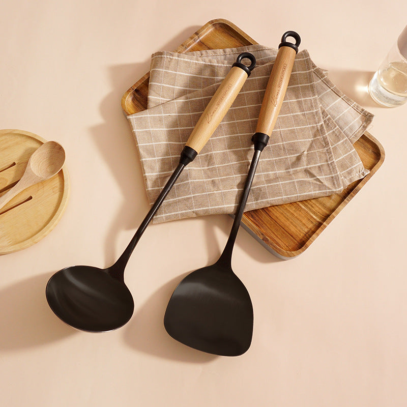 Household Kitchen Cooking Utensils Set With Wooden Handles