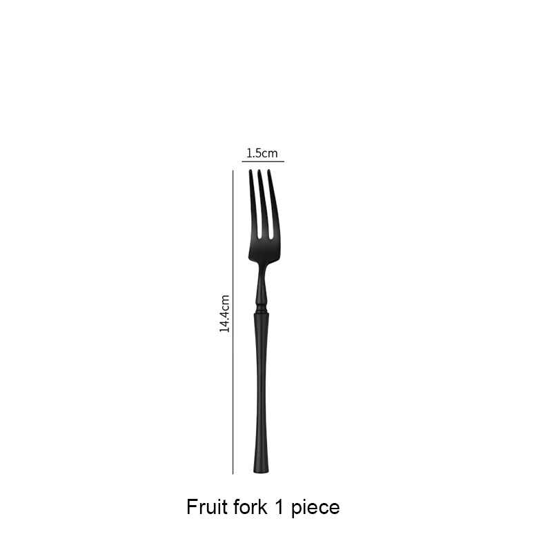 Matte Black Stainless Steel Luxury Cutlery Set With Flatware