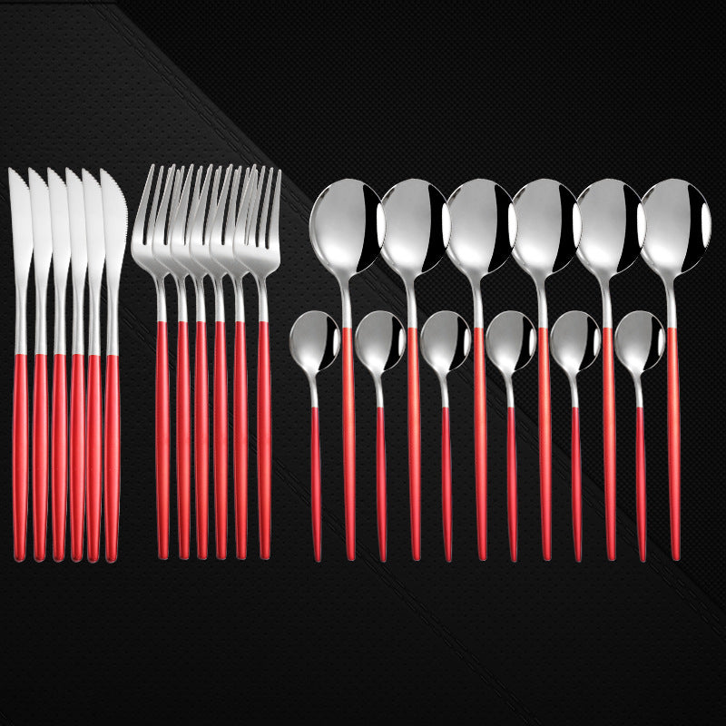 Stainless Steel 24-Piece Spoon And Fork Cutlery Set