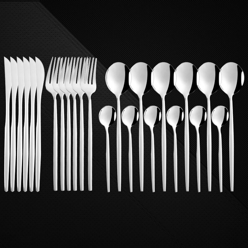 Stainless Steel 24-Piece Spoon And Fork Cutlery Set