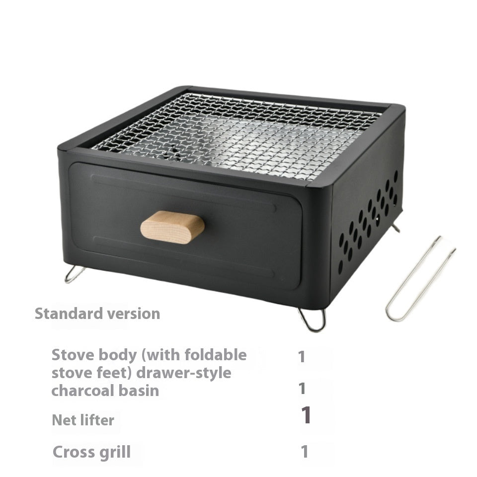 Square Charcoal Barbecue Grill Outdoor Oven For Courtyard Use