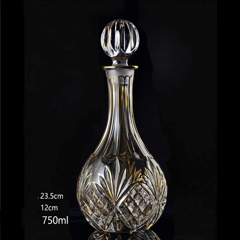 Two Piece Gold Crystal Glass Set Elegant Drinkware Design