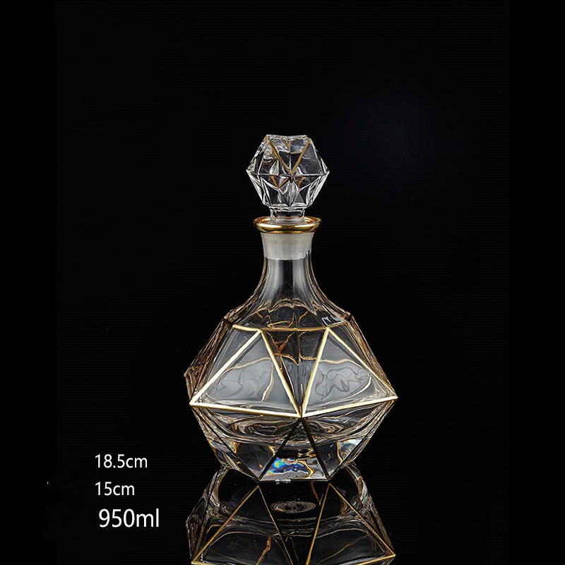 Two Piece Gold Crystal Glass Set Elegant Drinkware Design