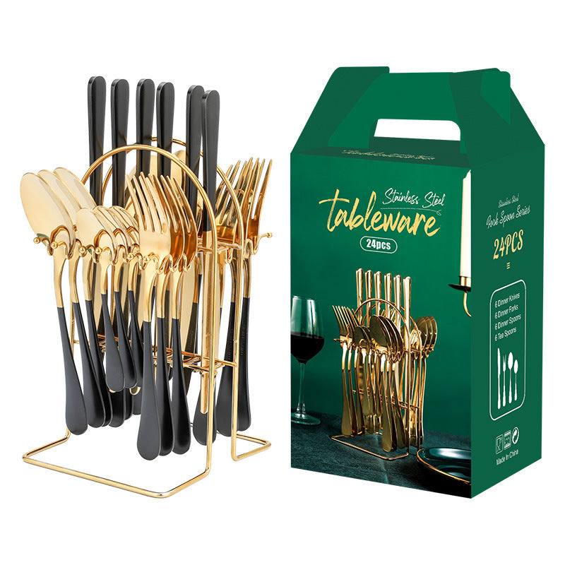 Gold Stainless Steel Dinnerware Set With Knife, Fork, Spoon