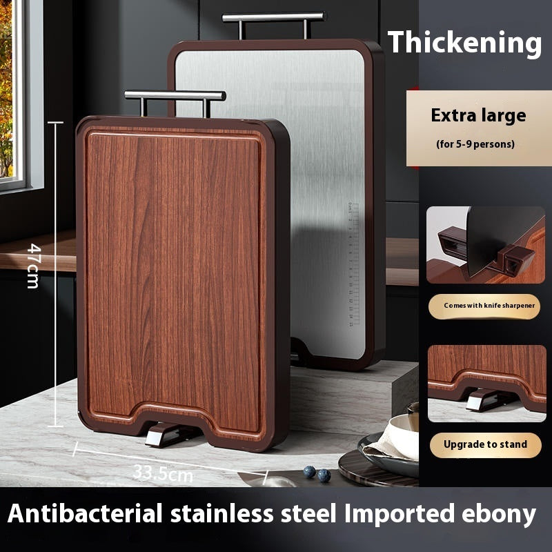 Stainless Steel Ebony Cutting Board Antibacterial Double Sided Design