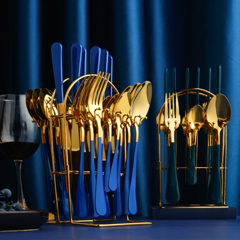 Gold Stainless Steel Dinnerware Set With Knife, Fork, Spoon
