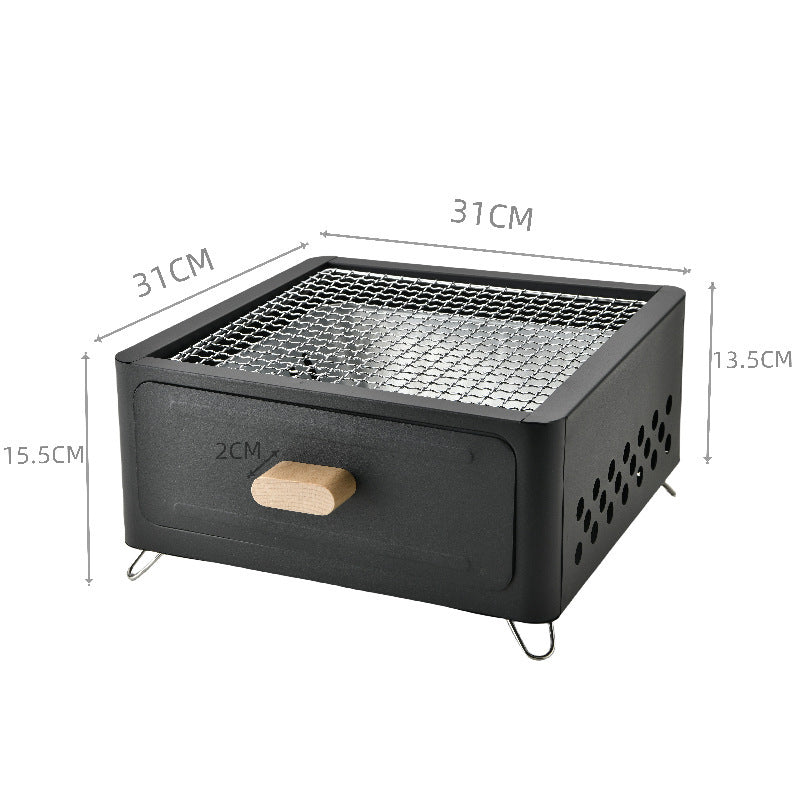 Square Charcoal Barbecue Grill Outdoor Oven For Courtyard Use