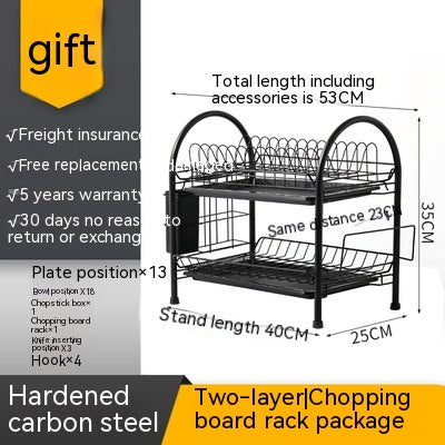 Multi-Layer Floor Dish Rack Kitchen Countertop Storage Organizer
