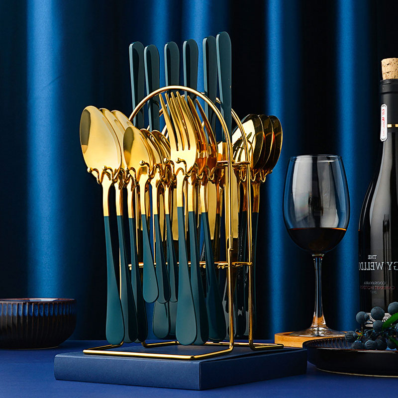 Gold Stainless Steel Dinnerware Set With Knife, Fork, Spoon