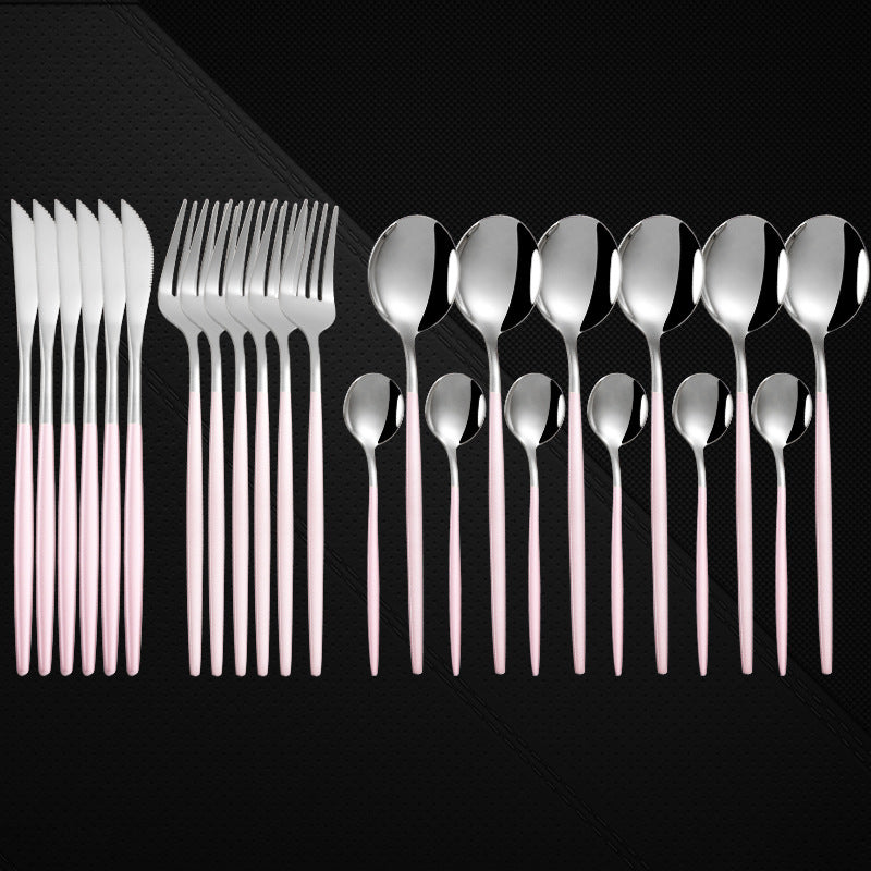 Stainless Steel 24-Piece Spoon And Fork Cutlery Set