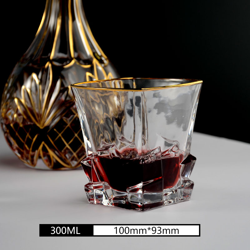 Two Piece Gold Crystal Glass Set Elegant Drinkware Design